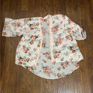 Floral Sheer Kimono Cardigan
